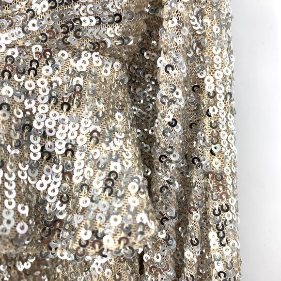 Alexia Admor Strapless Mini Sequin Dress Womens Size Medium Silver Ruffle Detail - Picture 7 of 7